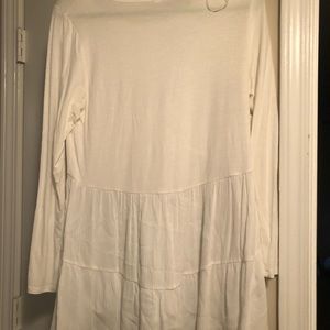 White ruffled long sleeve top